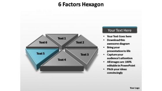 PowerPoint Process Teamwork Factors Hexagon Ppt Template