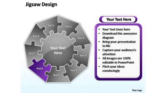 PowerPoint Process Teamwork Jigsaw Format Ppt Slide Designs