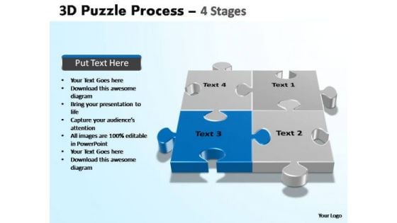 PowerPoint Process Teamwork Puzzle Process Ppt Template