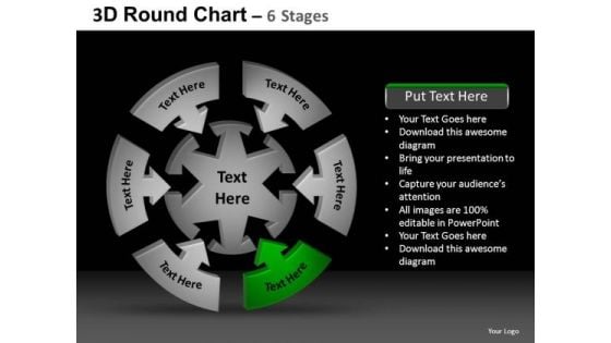 PowerPoint Process Teamwork Round Chart Ppt Template