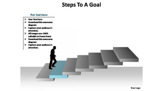 PowerPoint Process Teamwork Steps To A Goal Ppt Presentation