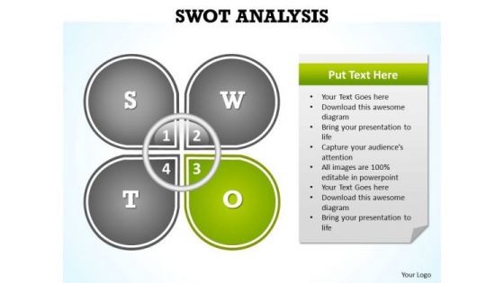 PowerPoint Process Teamwork Swot Analysis Ppt Backgrounds