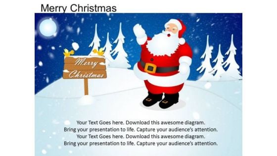 PowerPoint Santa Snow Merry Christmas Ppt Templates