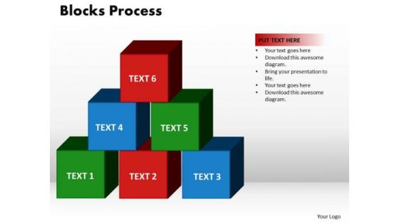 PowerPoint Slide Blocks Process Growth Ppt Template