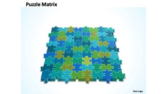 PowerPoint Slide Business 8x9 Rectangular Jigsaw Puzzle Matrix Ppt Process