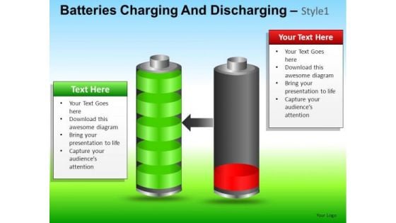 PowerPoint Slide Business Batteries Charging And Discharging Ppt Slide