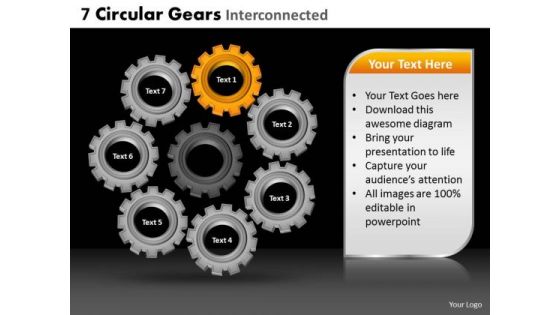 PowerPoint Slide Business Circular Gears Ppt Slide