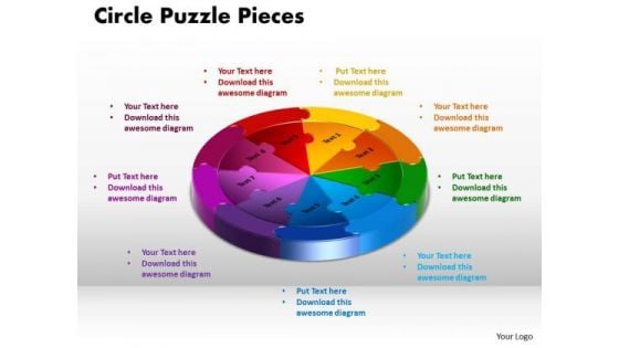 PowerPoint Slide Circle Puzzle Pieces Strategy Ppt Presentation