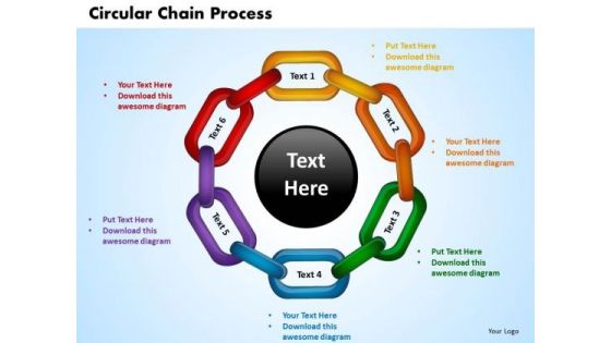 PowerPoint Slide Circular Chain Process Teamwork Ppt Themes