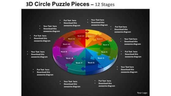 PowerPoint Slide Circular Chart Circle Puzzle Diagram Ppt Slidelayout