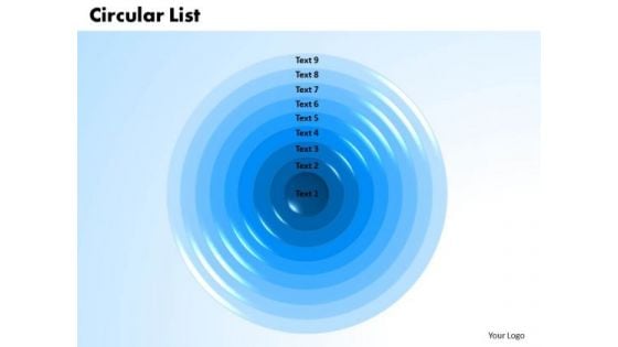 PowerPoint Slide Circular List Marketing Ppt Designs