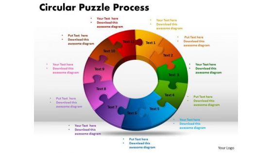 PowerPoint Slide Circuler Puzzle Process Ppt Design