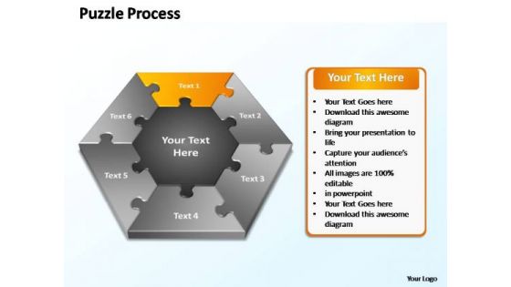 PowerPoint Slide Company Puzzle Process Ppt Slides