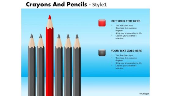 PowerPoint Slide Corporate Education Crayons And Pencils Ppt Theme