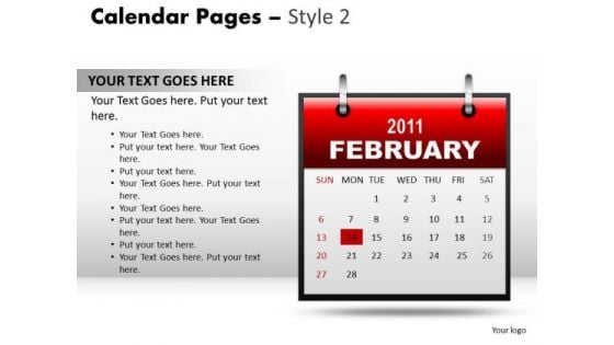 PowerPoint Slide Designs Calendar Chart 24 Februart Ppt Template