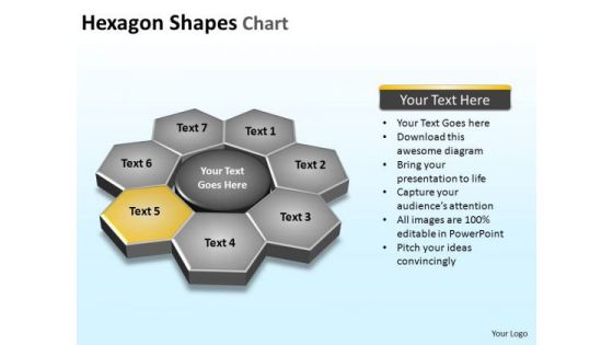 PowerPoint Slide Designs Chart Hexagon Shapes Ppt Backgrounds