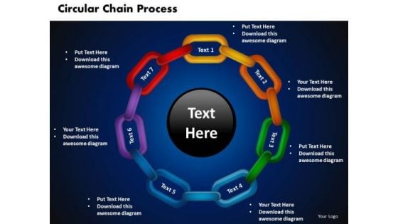 PowerPoint Slide Designs Circular Chain Flowchart Process