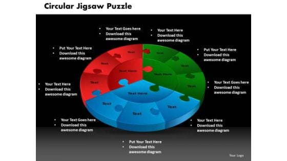 PowerPoint Slide Designs Circular Jigsaw Puzzle Education Ppt Themes