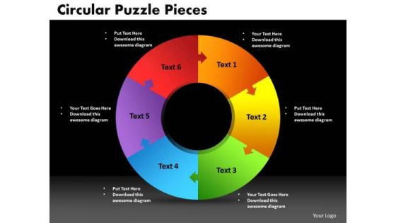 PowerPoint Slide Designs Circular Puzzle Pieces Growth Ppt Template