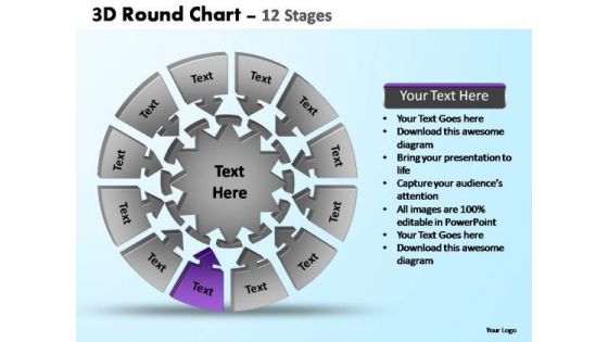 PowerPoint Slide Designs Company Pie Chart With Arrows Ppt Design