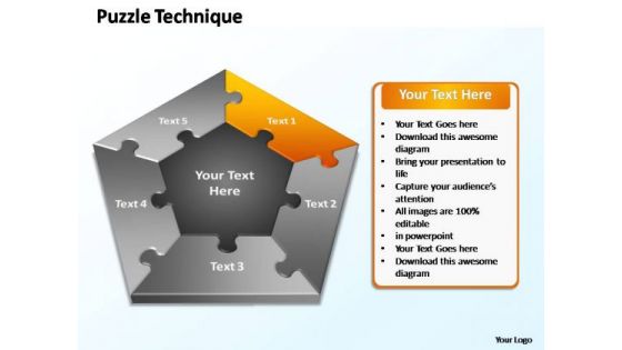 PowerPoint Slide Designs Company Puzzle Technique Ppt Backgrounds