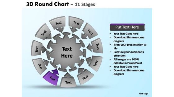 PowerPoint Slide Designs Diagram Pie Chart With Arrows Ppt Backgrounds