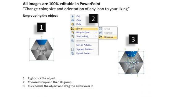 PowerPoint Slide Designs Download Hexagon Pie Chart Ppt Template