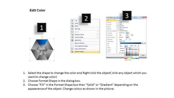 PowerPoint Slide Designs Download Hexagon Pie Chart Ppt Template
