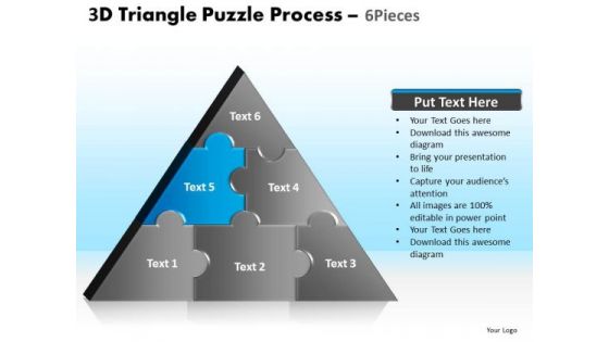 PowerPoint Slide Designs Editable Triangle Puzzle Ppt Theme