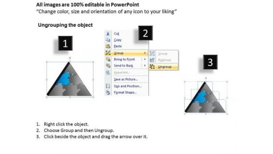 PowerPoint Slide Designs Editable Triangle Puzzle Ppt Theme
