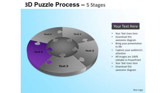 PowerPoint Slide Designs Education Jigsaw Pie Chart Ppt Template