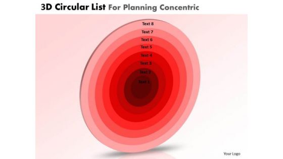 PowerPoint Slide Designs Executive Strategy 3d Circular Chart List Core Diagrams Ppt Slide