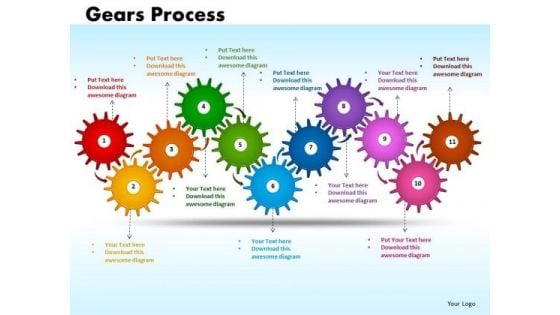 PowerPoint Slide Designs Gears Process Strategy Ppt Slide