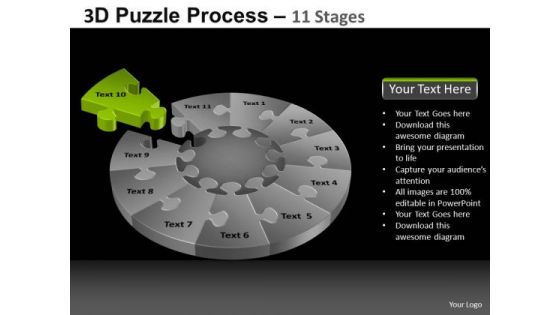 PowerPoint Slide Designs Graphic Pie Chart Puzzle Process Ppt Themes