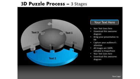 PowerPoint Slide Designs Leadership Pie Chart Puzzle Process Ppt Theme