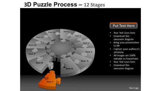 PowerPoint Slide Designs Sales Pie Chart Puzzle Process Ppt Template