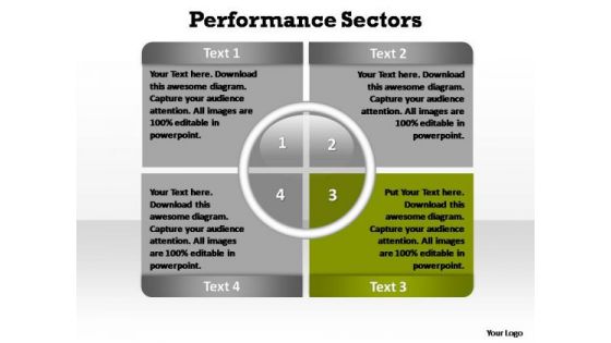 PowerPoint Slide Designs Teamwork Performance Sectors Ppt Slides