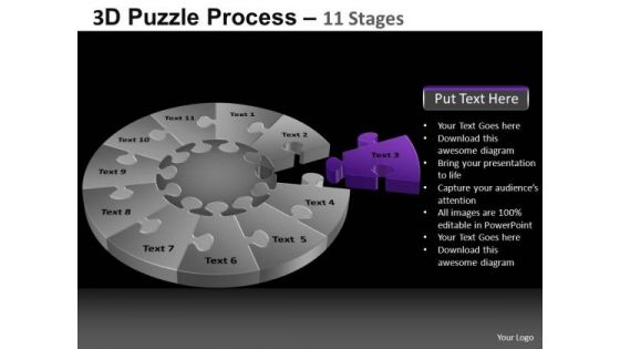 PowerPoint Slide Designs Teamwork Pie Chart Puzzle Process Ppt Theme