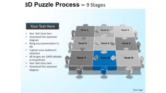 PowerPoint Slide Designs Teamwork Puzzle Process Ppt Themes