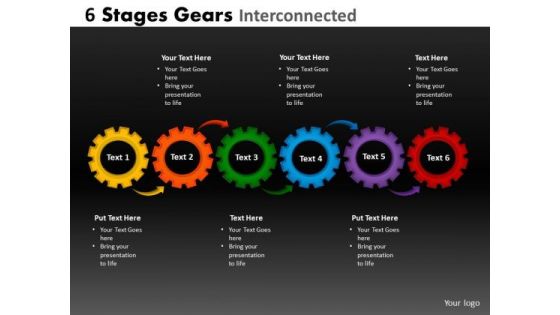 PowerPoint Slide Diagram Gears Internconnected Ppt Layout
