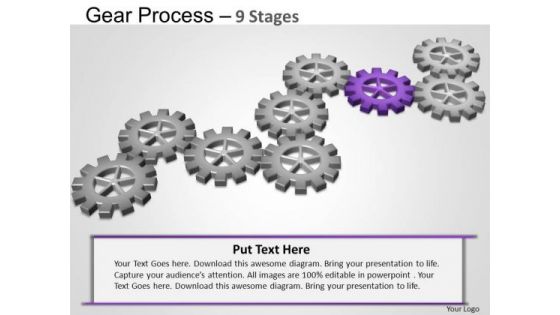 PowerPoint Slide Diagram Gears Process Ppt Template