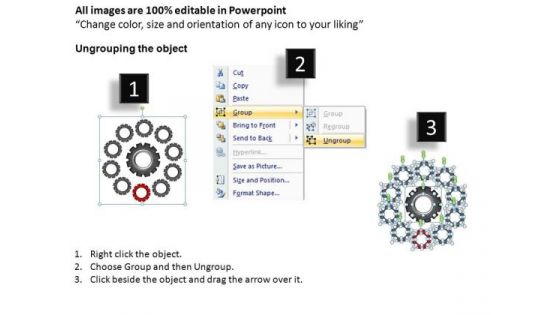 PowerPoint Slide Editable Gears Process Ppt Design Slides