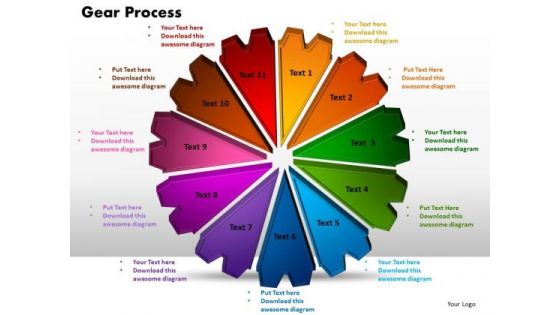 PowerPoint Slide Gear Process Diagram Ppt Design Slides