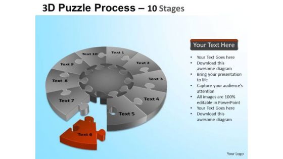 PowerPoint Slide Graphic Puzzle Segment Pie Chart Ppt Design Slides