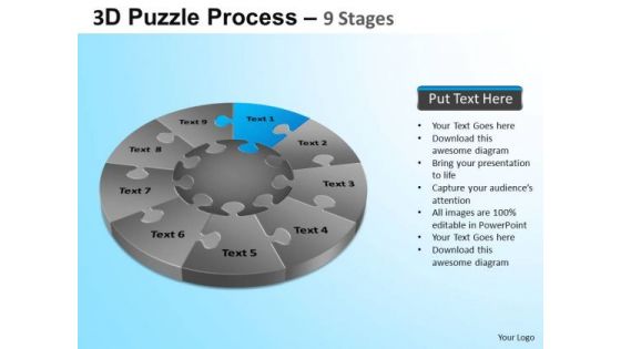 PowerPoint Slide Graphic Puzzle Segment Pie Chart Ppt Templates