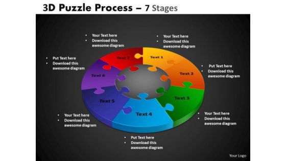 PowerPoint Slide Image Pie Chart Puzzle Process Ppt Slide