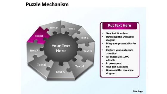 PowerPoint Slide Image Puzzle Mechanism Ppt Theme