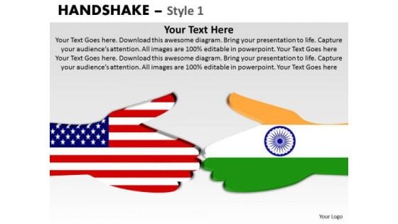 PowerPoint Slide India Usa Teamwork Handshake Ppt Slides