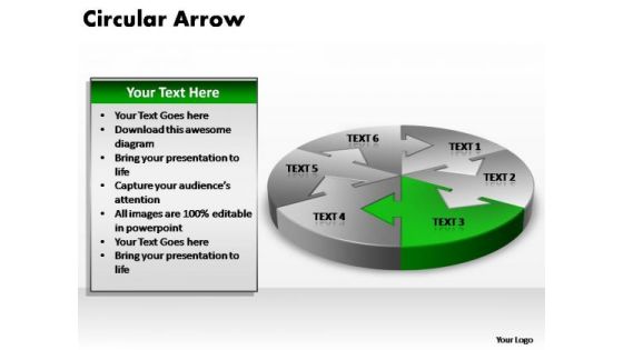 PowerPoint Slide Layout Chart Circular Arrow Ppt Backgrounds