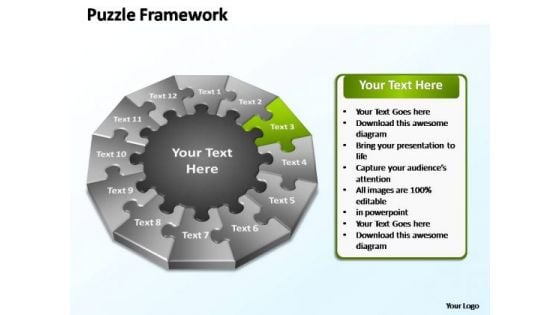 PowerPoint Slide Layout Diagram Puzzle Framework Ppt Slide Designs